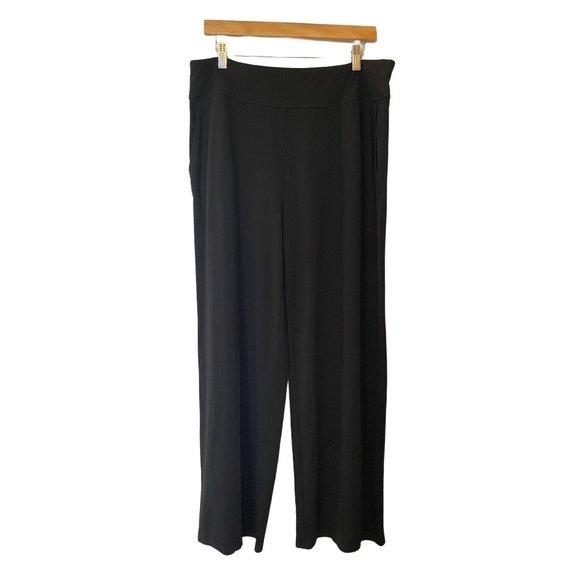 J. Jill Pants - J. Jill Womens L Wearever Collection Seamed Full Leg Knit Pants Wide Leg Black